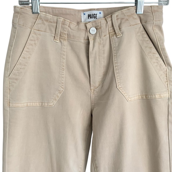 PAIGE Warm Sand Tan High Rise Ankle Utility Cargo Pants Soft Chino NWOT SZ 27 - Picture 4 of 16